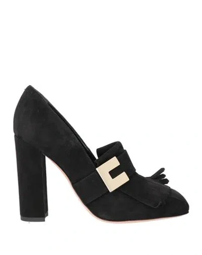 Elisabetta Franchi Woman Loafers Black Size 6 Leather
