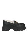 Elisabetta Franchi Woman Loafers Black Size 6 Leather