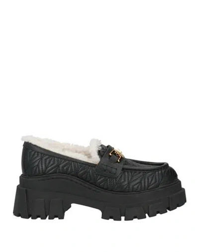 Elisabetta Franchi Woman Loafers Black Size 6 Leather