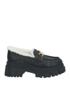 Elisabetta Franchi Woman Loafers Black Size 8 Leather In Black