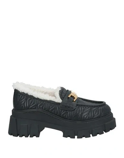 Elisabetta Franchi Woman Loafers Black Size 8 Leather