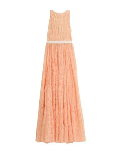 Elisabetta Franchi Woman Maxi Dress Apricot Size 6 Polyester, Elastane In Orange