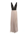 Elisabetta Franchi Woman Maxi Dress Beige Size 6 Polyamide, Viscose, Polyester, Elastane