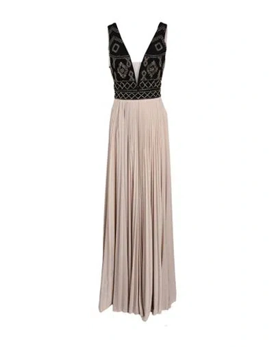 Elisabetta Franchi Woman Maxi Dress Beige Size 6 Polyamide, Viscose, Polyester, Elastane