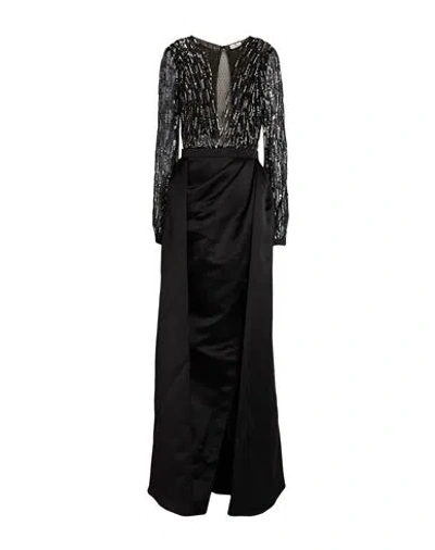 Elisabetta Franchi Woman Maxi Dress Black Size 4 Polyamide, Polyester