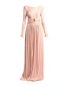 Elisabetta Franchi Gold Jewel Long Jersey Dress In Pink