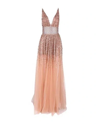 Elisabetta Franchi Woman Maxi Dress Blush Size 6 Cotton, Polyamide, Glass In Pink