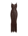 Elisabetta Franchi Woman Maxi Dress Brown Size 4 Viscose, Polyamide In Brown