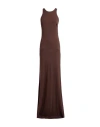 Elisabetta Franchi Open-back Sleeveless Dress In Brown