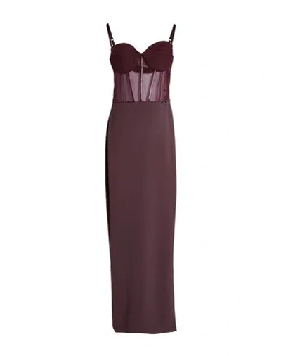 Elisabetta Franchi Woman Maxi Dress Burgundy Size 12 Polyester, Elastane