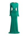 Elisabetta Franchi Woman Maxi Dress Emerald Green Size 8 Viscose, Elastane In Green