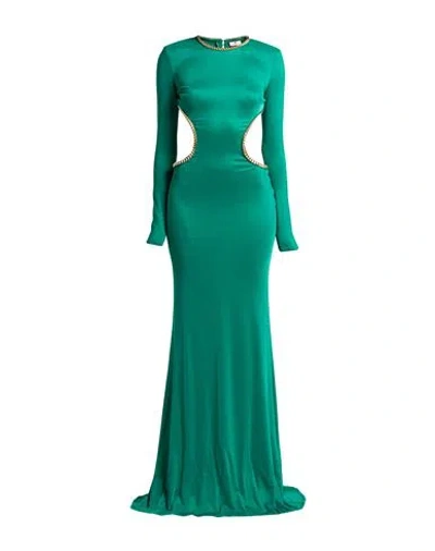 Elisabetta Franchi Woman Maxi Dress Emerald Green Size 8 Viscose, Elastane