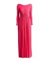 Elisabetta Franchi Woman Maxi Dress Fuchsia Size 8 Cupro, Elastane