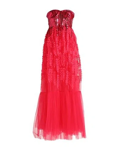 Elisabetta Franchi Woman Maxi Dress Fuchsia Size 8 Polyester, Polyamide, Elastane, Polyurethane In Pink