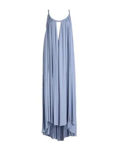 Elisabetta Franchi Woman Maxi Dress Grey Size 4 Viscose In Grey