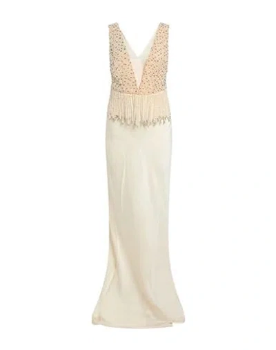 Elisabetta Franchi Woman Maxi Dress Ivory Size 2 Silk In Multi