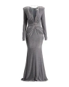 Elisabetta Franchi Woman Maxi Dress Lead Size 4 Viscose, Polyester, Polyamide, Elastane In Gray