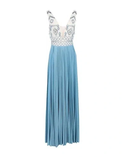 Elisabetta Franchi Woman Maxi Dress Light Blue Size 4 Polyamide, Viscose, Polyester, Elastane