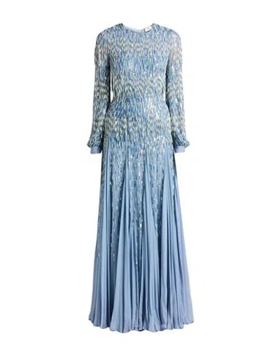 Elisabetta Franchi Woman Maxi Dress Light Blue Size 4 Viscose, Plastic, Glass