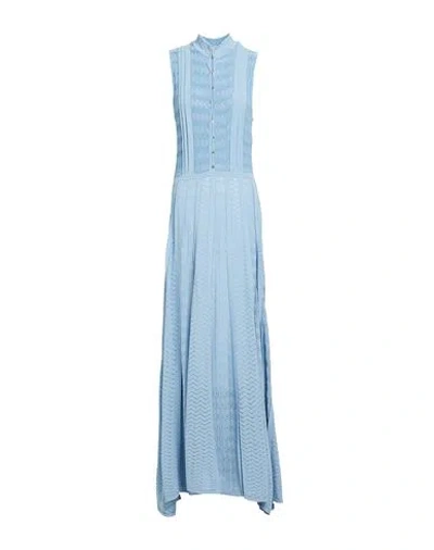 Elisabetta Franchi Woman Maxi Dress Light Blue Size 8 Viscose, Polyester
