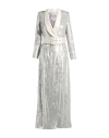 Elisabetta Franchi Woman Maxi Dress Light Grey Size 4 Polyester In Gray