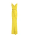 Elisabetta Franchi Red Carpet Dress In Cupro Jersey Draped In Green