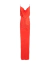 Elisabetta Franchi Red Carpet Woman Maxi Dress Orange Size 6 Cupro, Elastane