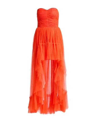 Elisabetta Franchi Woman Maxi Dress Orange Size 6 Polyamide
