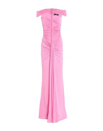 Elisabetta Franchi Woman Maxi Dress Pink Size 2 Cupro, Elastane