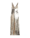 Elisabetta Franchi Woman Long Dress Platinum Size 12 Polyamide In Grey