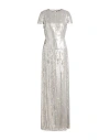 Elisabetta Franchi Woman Maxi Dress Silver Size 4 Polyester, Elastane In Gray