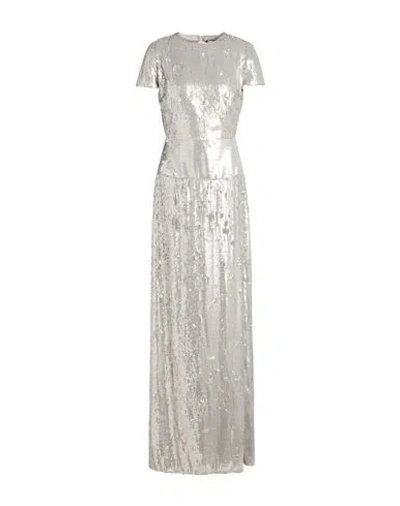 Elisabetta Franchi Woman Maxi Dress Silver Size 4 Polyester, Elastane In Gray