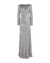 Elisabetta Franchi Woman Maxi Dress Silver Size 8 Polyester, Elastane In Gray
