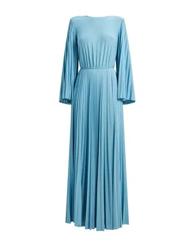 Elisabetta Franchi Red Carpet Woman Maxi Dress Sky Blue Size 2 Viscose, Polyester, Polyamide, Elasta