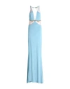 Elisabetta Franchi Woman Maxi Dress Sky Blue Size 6 Viscose, Elastane, Polyamide