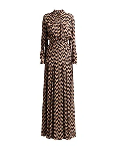 Elisabetta Franchi Woman Maxi Dress Taupe Size 8 Viscose In Brown