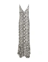 Elisabetta Franchi Long Python Pattern Dress In White