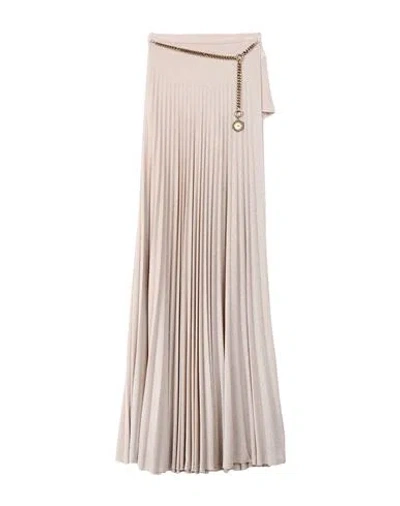 Elisabetta Franchi Woman Maxi Skirt Beige Size 4 Viscose, Polyester, Polyamide, Elastane