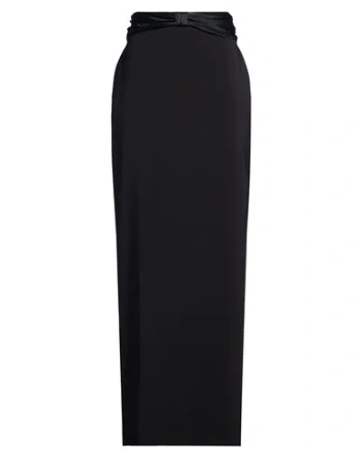 Elisabetta Franchi Woman Maxi Skirt Black Size 8 Polyester, Elastane