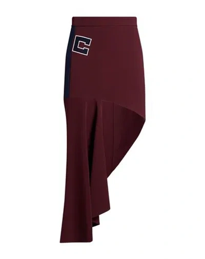 Elisabetta Franchi Woman Maxi Skirt Burgundy Size 6 Polyester, Elastane