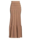 Elisabetta Franchi Woman Maxi Skirt Camel Size 6 Viscose, Polypropylene, Polyester In Beige