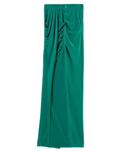 Elisabetta Franchi Woman Maxi Skirt Emerald Green Size 6 Polyester, Elastane