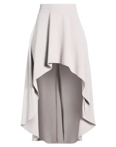 Elisabetta Franchi Woman Maxi Skirt Light Grey Size 8 Polyester In Neutral