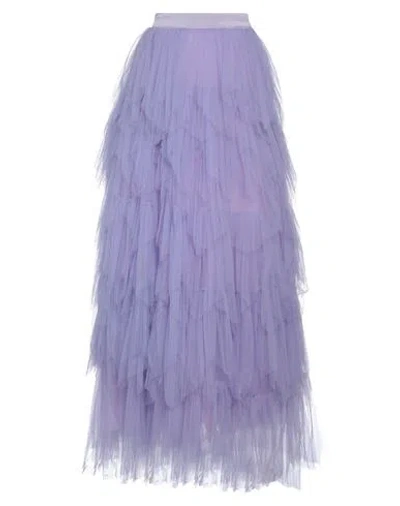Elisabetta Franchi Woman Maxi Skirt Light Purple Size 8 Polyamide