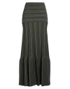 Elisabetta Franchi Woman Maxi Skirt Military Green Size 8 Viscose, Polypropylene, Polyester In Green