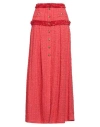 Elisabetta Franchi Woman Maxi Skirt Tomato Red Size 6 Polyamide, Cotton, Viscose, Polyester, Acrylic