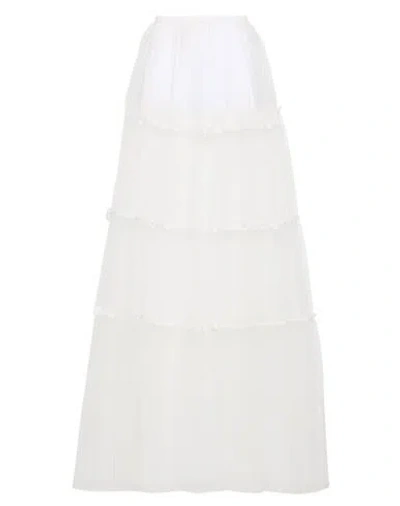 Elisabetta Franchi Woman Maxi Skirt White Size 4 Polyamide