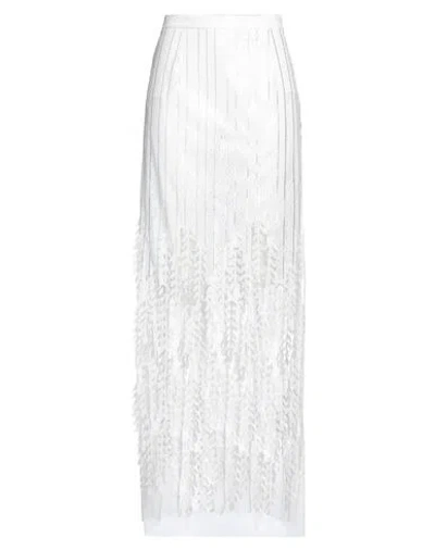 Elisabetta Franchi Woman Maxi Skirt White Size 4 Polyester