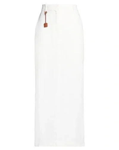 Elisabetta Franchi Woman Maxi Skirt White Size 4 Viscose, Linen