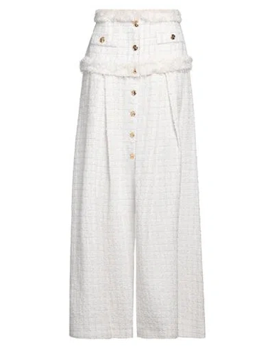 Elisabetta Franchi Woman Maxi Skirt White Size 8 Polyamide, Cotton, Viscose, Polyester, Acrylic